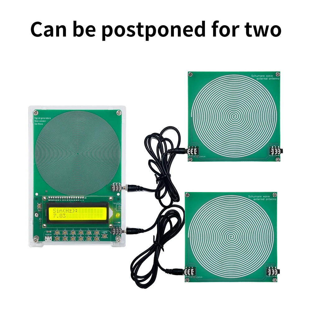 DC 5V Adjustable Frequency Schumann Wave Generator (0.1-99999Hz) Sine Wave Can Be Connected to External Antenna & Micro USB
