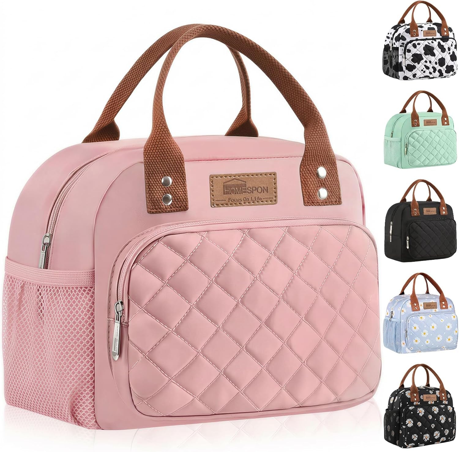 Insulated Lunch Bag for Women Men Work Adult Cool Bag Lunch Box Container Ladies Lunch Tote (Green)