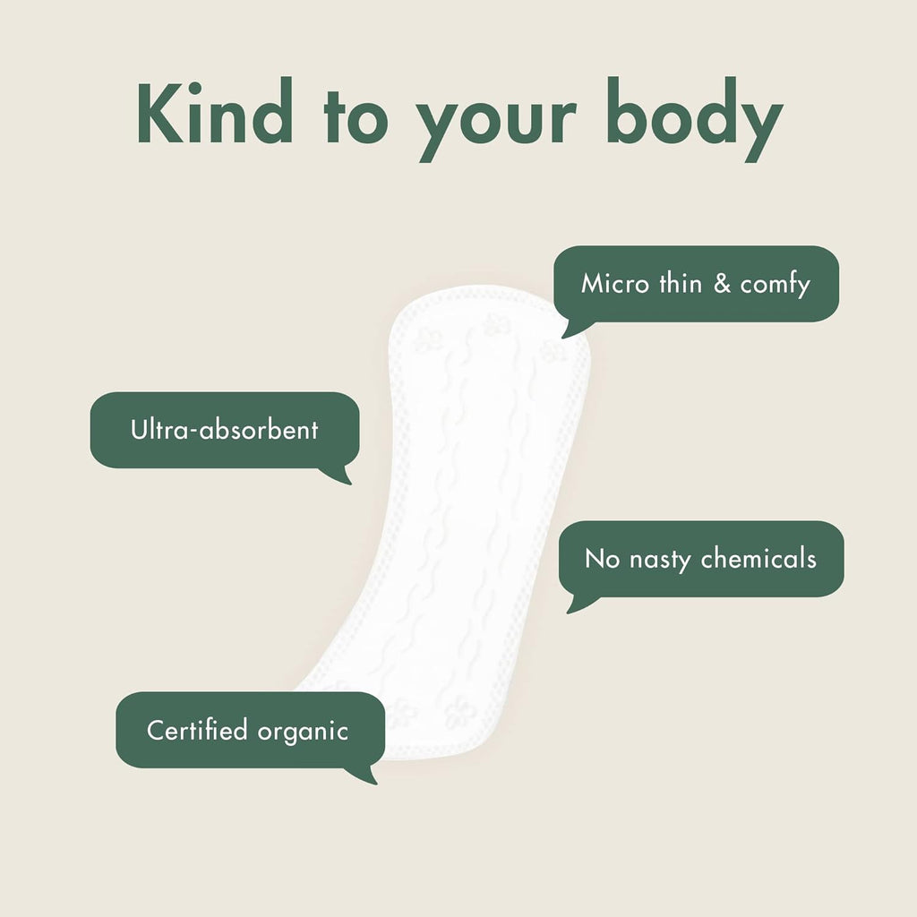 Panty Liners Large for Women – for Daily Use, Thin Discreet and with Organic Cotton to Keep You Fresh (28 Count)