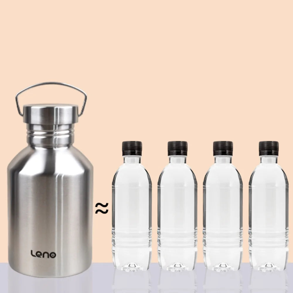 2L Drink Bottle Large Capacity Stainless Steel Single-Layer Metal Flask