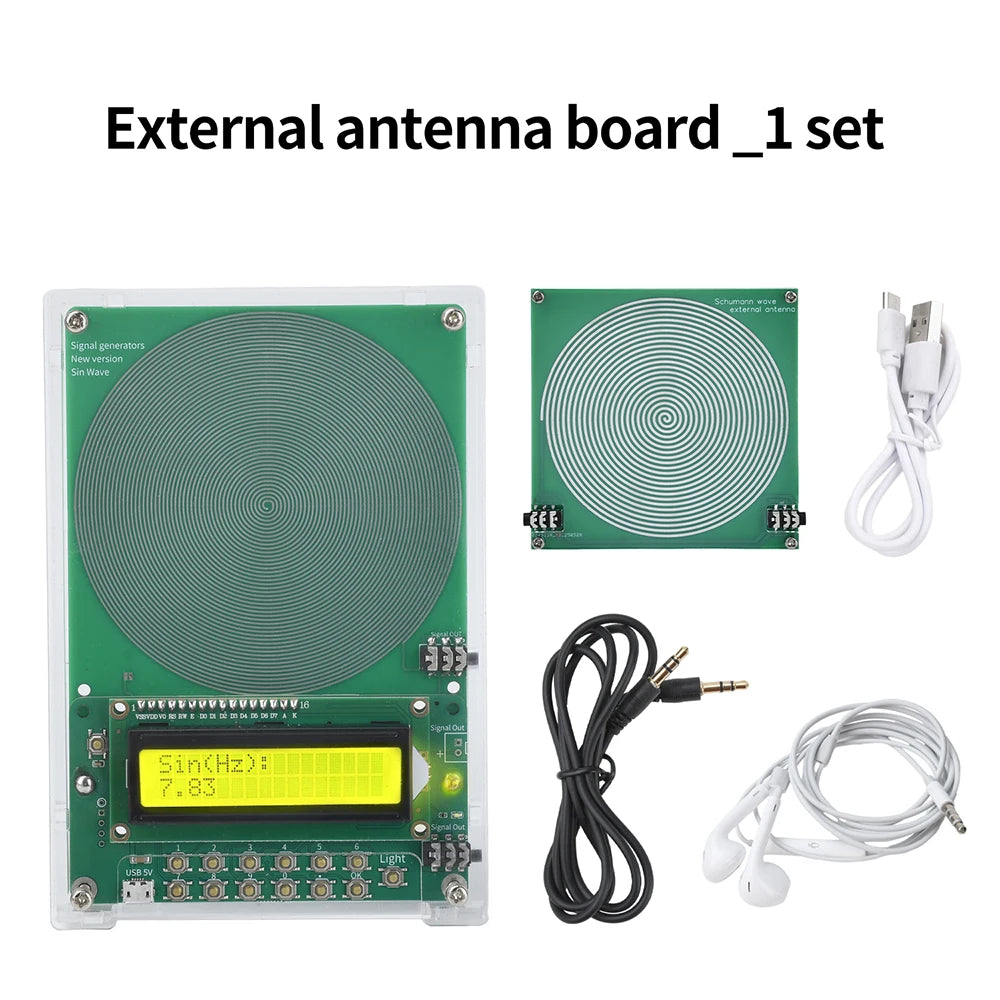 DC 5V Adjustable Frequency Schumann Wave Generator (0.1-99999Hz) Sine Wave Can Be Connected to External Antenna & Micro USB