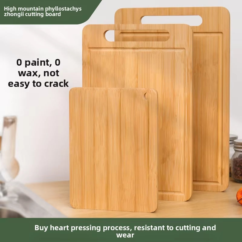 Double-Sided Bamboo Cutting Board - Natural Moso Bamboo Anti-Mold Kitchen Chopping Board