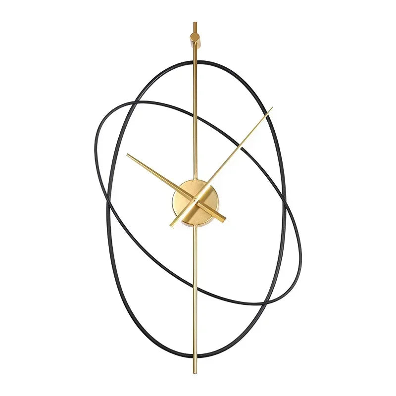 Simple Iron Wall Clock Metal Oval Clocks Wall Home Decor Modern Design