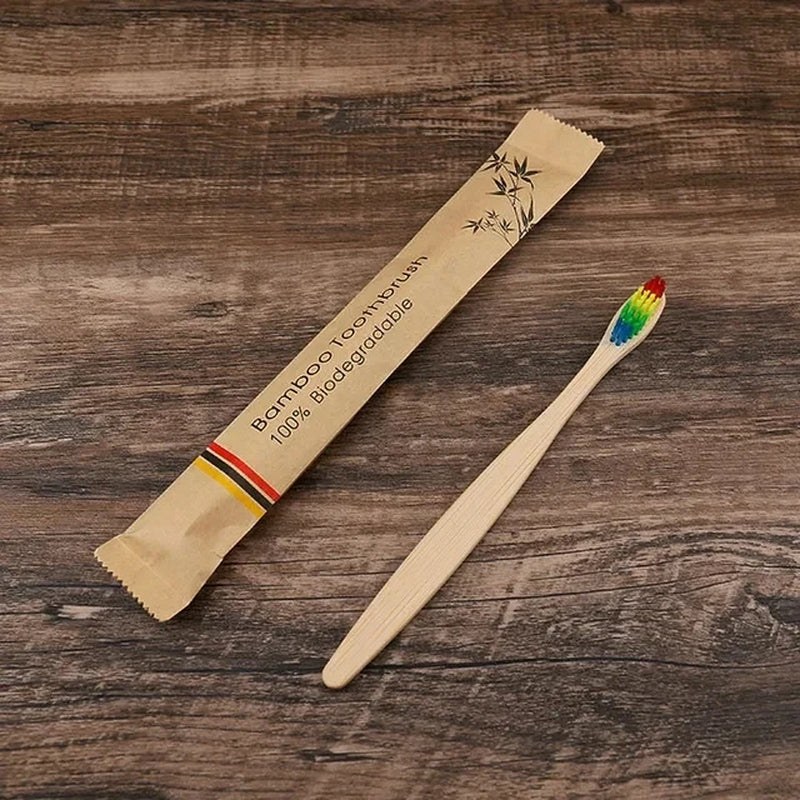 50Pcs Natural Bamboo Toothbrush Wood Toothbrushes Soft Bristles (nylon) Fiber Oral Care