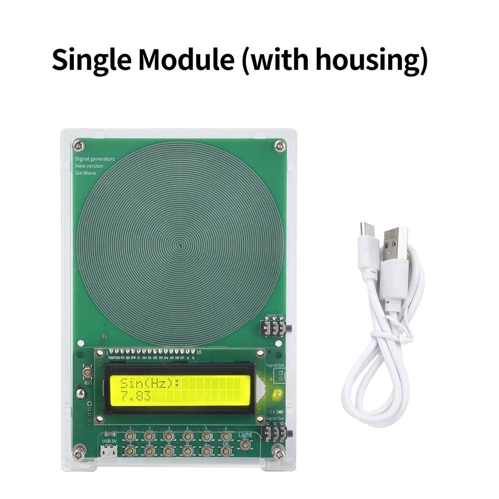 DC 5V Adjustable Frequency Schumann Wave Generator (0.1-99999Hz) Sine Wave Can Be Connected to External Antenna & Micro USB