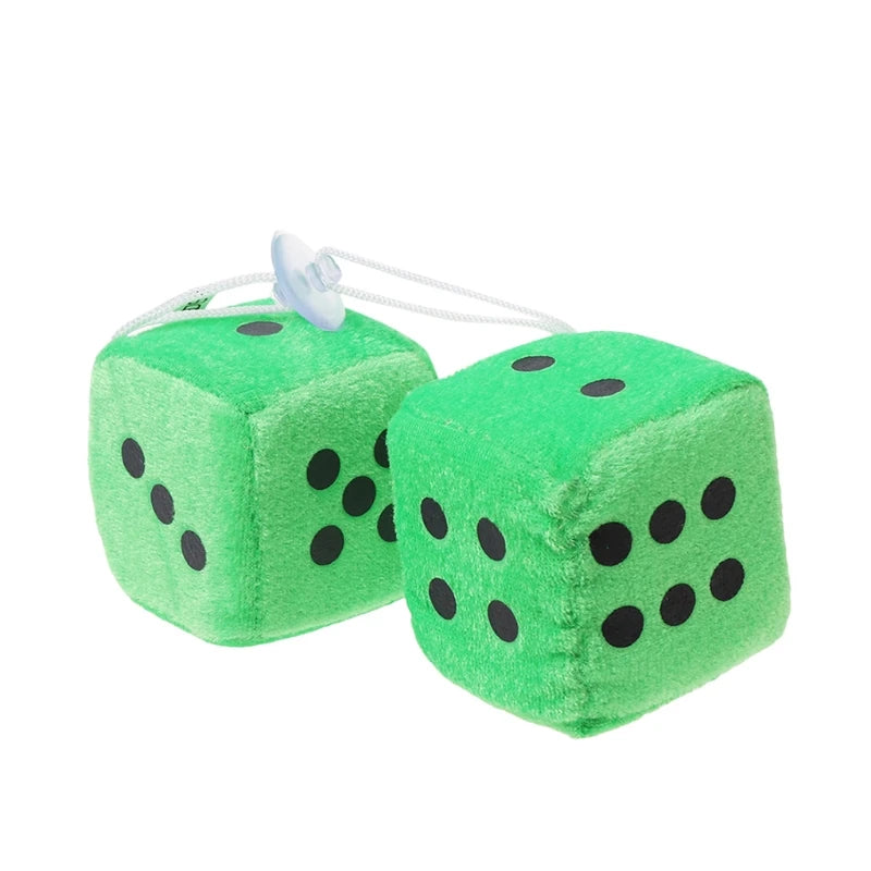 Multicolor Plush Dices Car Hanging Pendant New Year Dice Velvet Dice Model Decoration Rearview Mirrors Styling