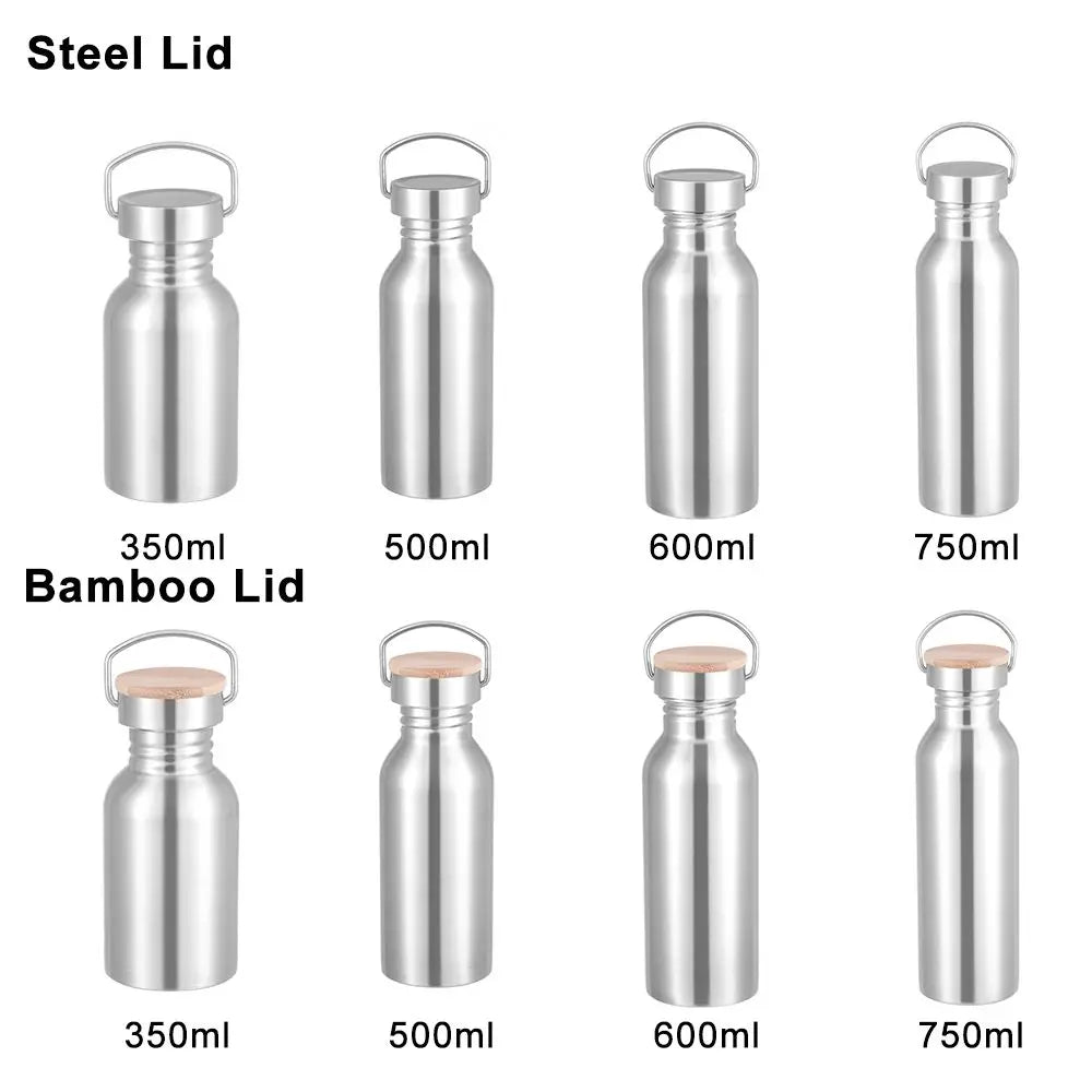 Stainless Steel Sports Fitness Bottle Bicycle Water Bottle Single Walled Insulated Metal Flask