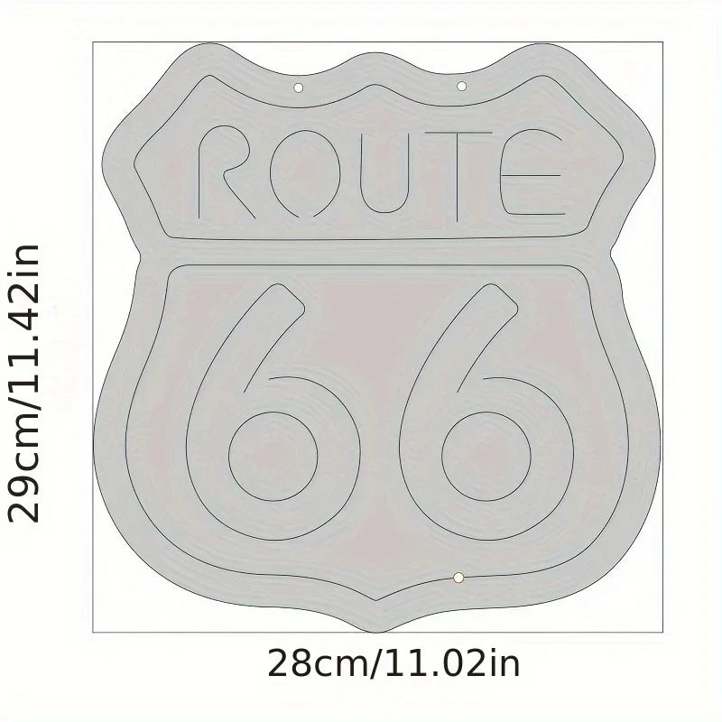 Historic Route 66 Neon Sign, Home Art Man Cave Neon Lights, for Bedroom Home Office Hotel Cafe Recreation Room Wall Decor