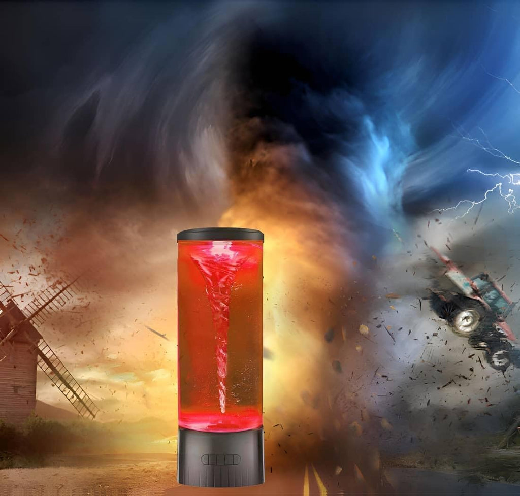 Twister Hurricane Light- Novelty Nature Decor Gift for Boys Girls, Men, Women Mini Water Vortex Maker Mood Night Light Birthday Holiday Christmas, HT-01