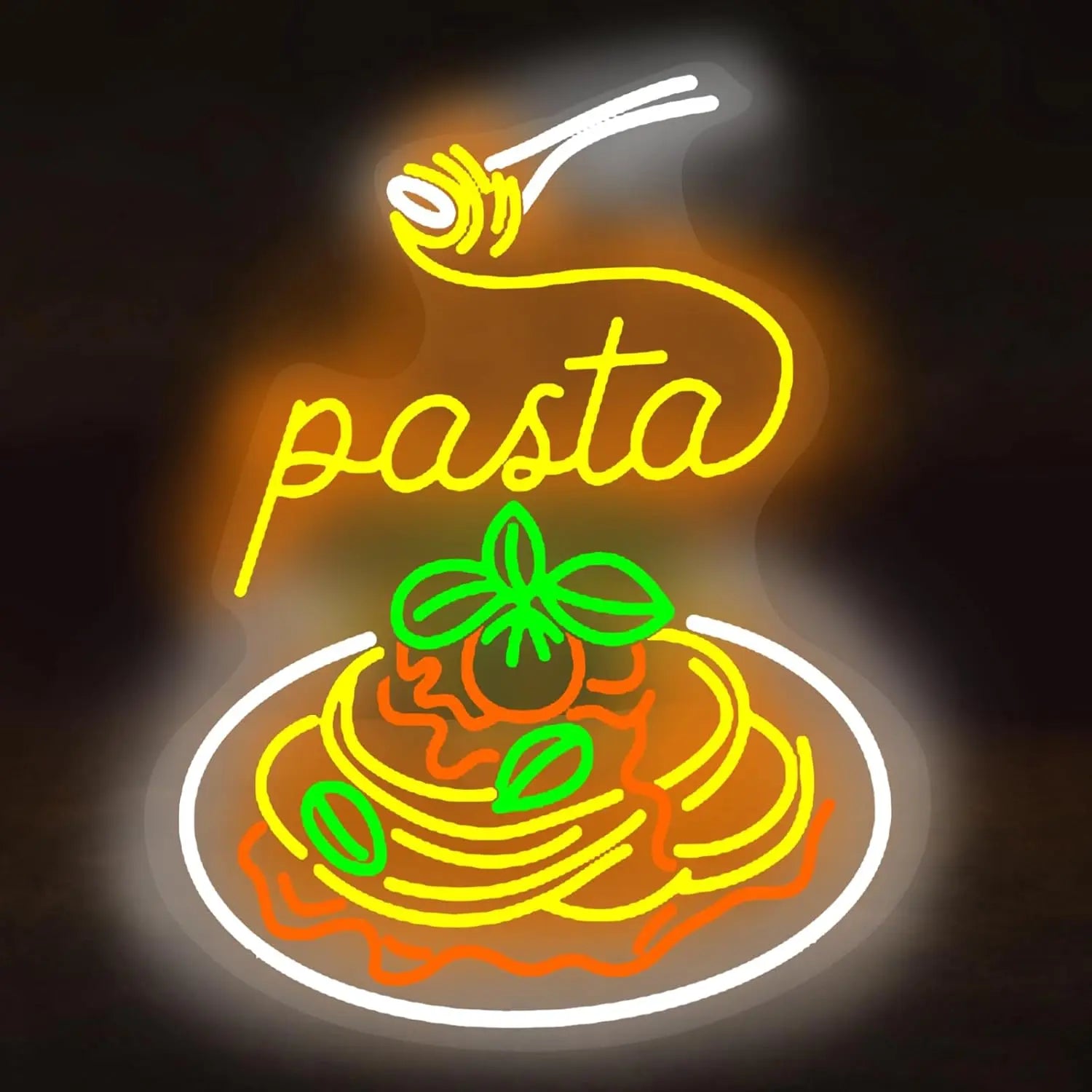 Pasta Neon Sign USB Dimmable LED Neon Light Sign Wall Art Decoration for Gameroom Bedroom Livingroom Bar Party Birthday Gifts