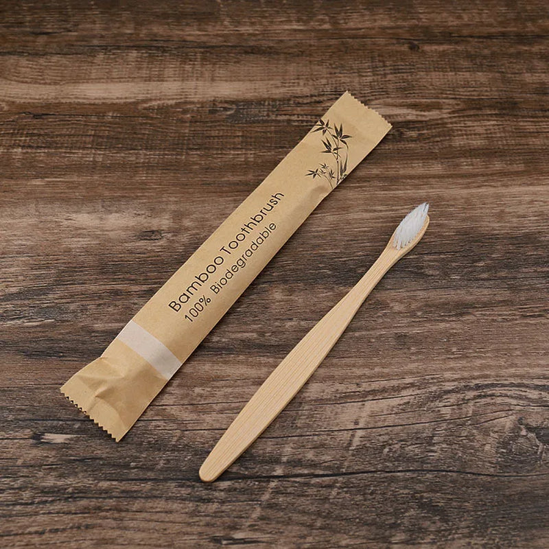 50Pcs Natural Bamboo Toothbrush Wood Toothbrushes Soft Bristles (nylon) Fiber Oral Care