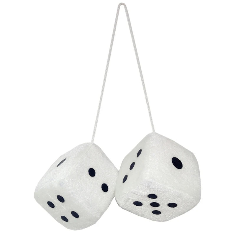 Multicolor Plush Dices Car Hanging Pendant New Year Dice Velvet Dice Model Decoration Rearview Mirrors Styling