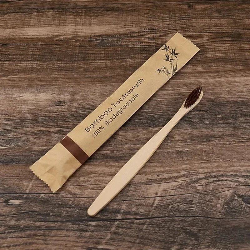 50Pcs Natural Bamboo Toothbrush Wood Toothbrushes Soft Bristles (nylon) Fiber Oral Care