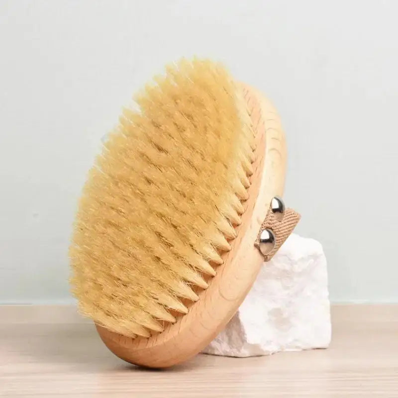 Spa Wooden Body Brush Natural Boar Bristle Exfoliating and Bathing Brush