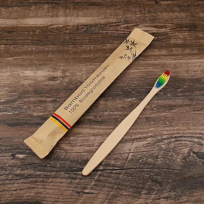 50Pcs Natural Bamboo Toothbrush Wood Toothbrushes Soft Bristles (nylon) Fiber Oral Care