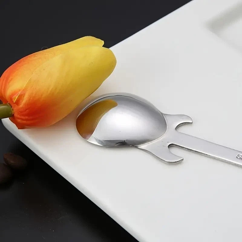 Silver Stainless Steel Guitar Shaped Tea Spoon Novelty Gift Party Dessert Music
