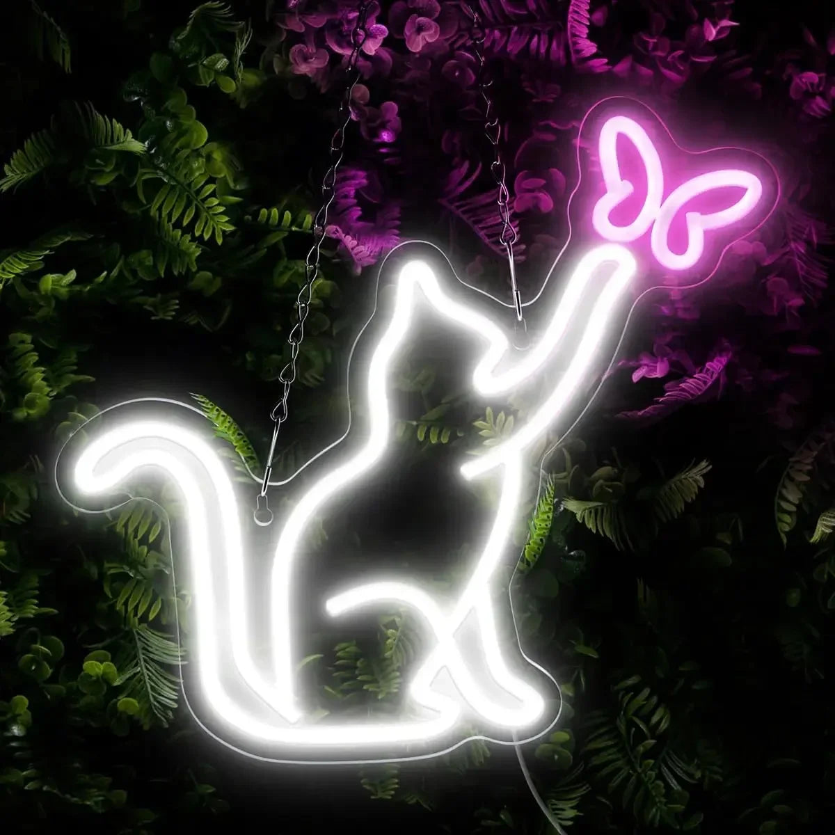 Cats and Butterflies LED Neon Sign USB Dimmable Neon Light Sign