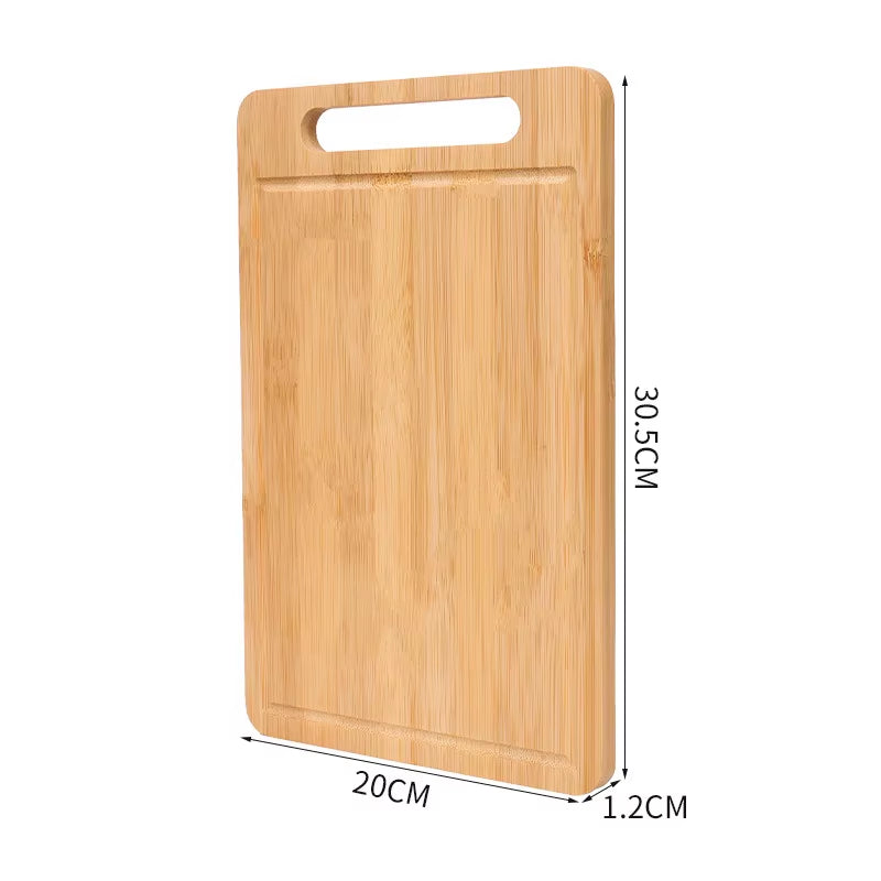 Double-Sided Bamboo Cutting Board - Natural Moso Bamboo Anti-Mold Kitchen Chopping Board