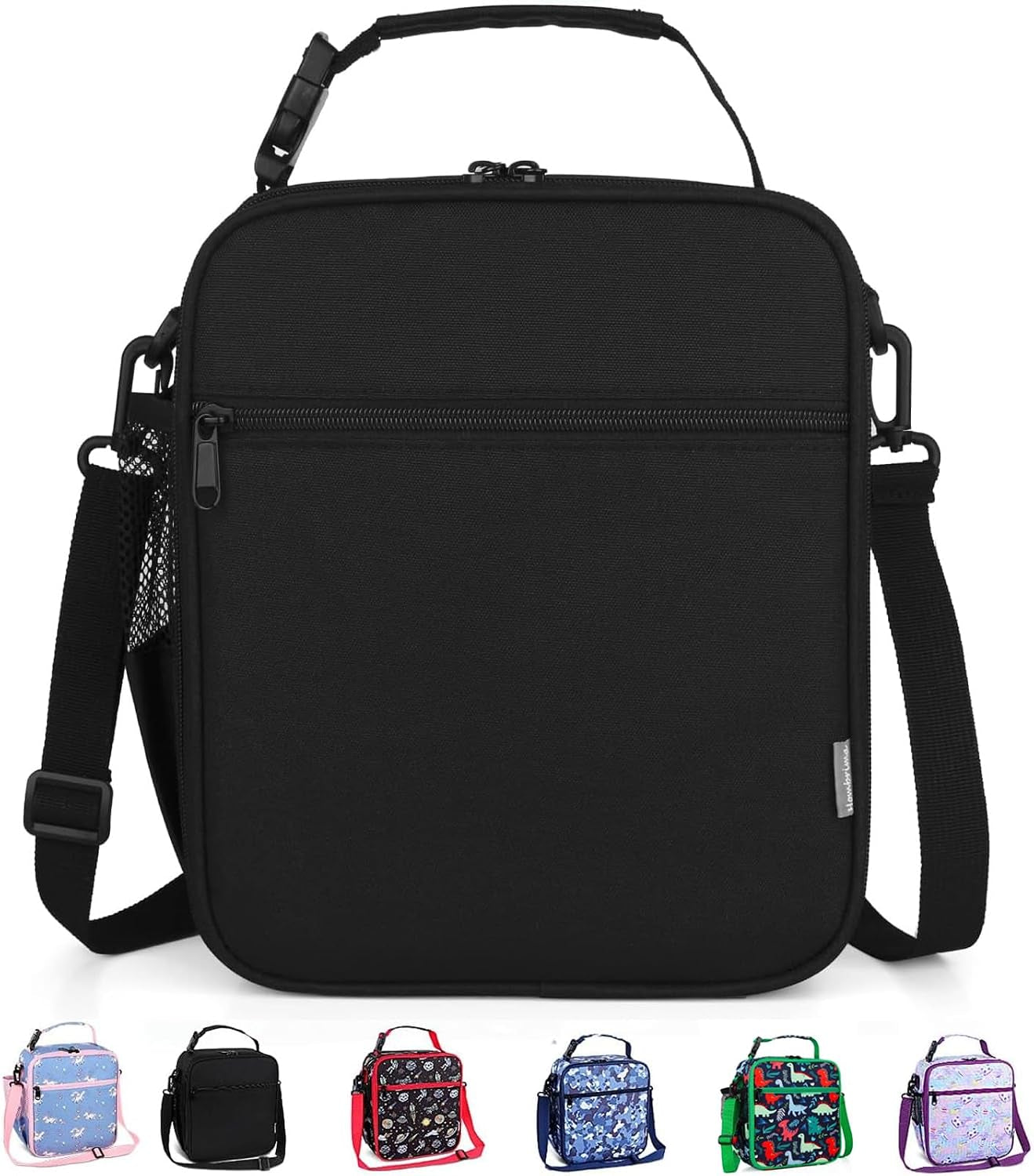 Kids Lunch Bag, Reusable Lunch Bag with Adjustable Strap, Insulated Picnic Bag (Dinosaur)