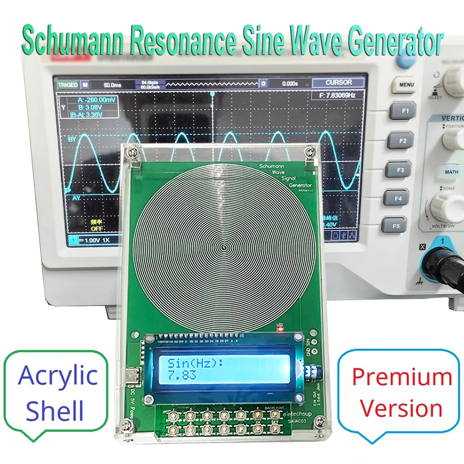 DC 4-15V 7.83Hz Schumann Wave Generator 0.01Hz~100000Hz Pure Sine FM Signal Generator Audio Resonator Sine Pulse Wave Generator