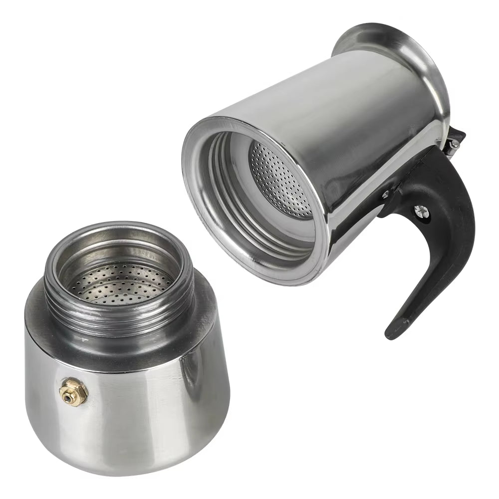 Stainless Steel Moka Coffee Maker Coffee Maker Pot Coffee Pot for Kitchen Mocha Espresso Latte Stovetop Filter 2/4/6/9 Cups