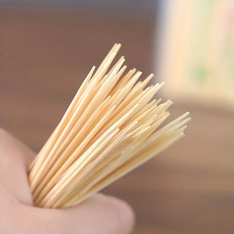 100Pcs Double-Headed Bamboo Toothpicks Natural Bamboo Toothpicks for Home Kitchen Travel Daily Life Oral Wooden Tooth Pick Care