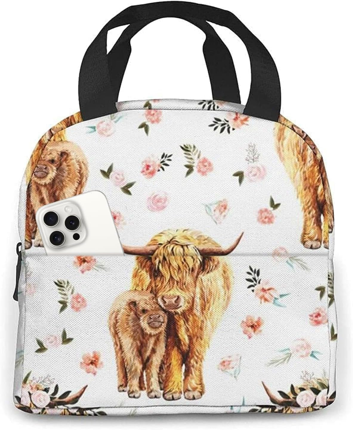 Highland Cow Insulated Lunch Bag