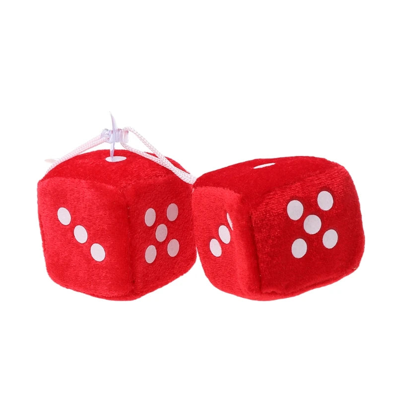 Multicolor Plush Dices Car Hanging Pendant New Year Dice Velvet Dice Model Decoration Rearview Mirrors Styling