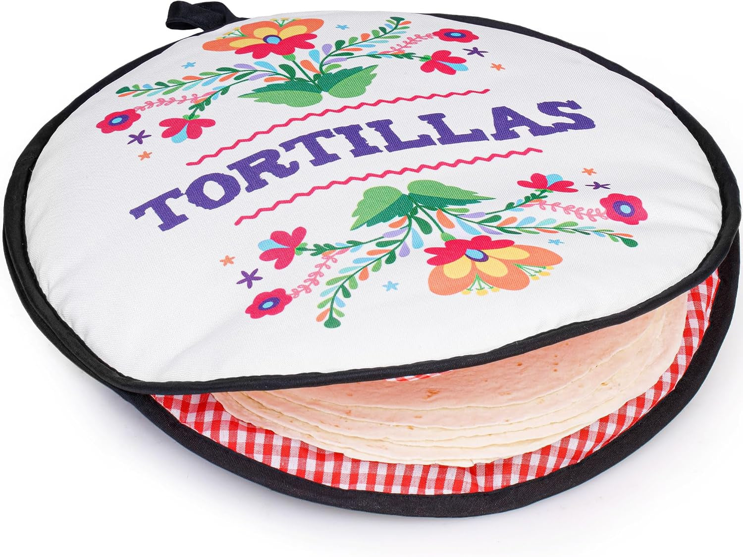 Tortilla Warmer Pouch (Multicolour, 12 Inch), Microwavable Fabric Tortilla Heater Pouch to Keep Tortillas Soft & Warm, Insulated Heat Keeper for Flour & Corn Shells, Ideal for Tacos & More by