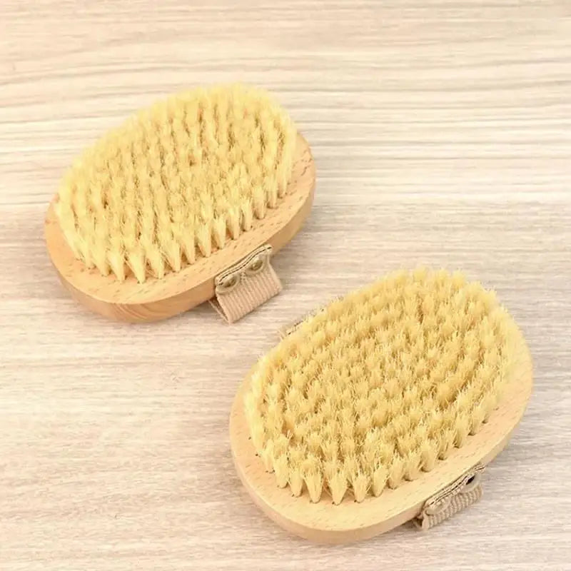 Spa Wooden Body Brush Natural Boar Bristle Exfoliating and Bathing Brush