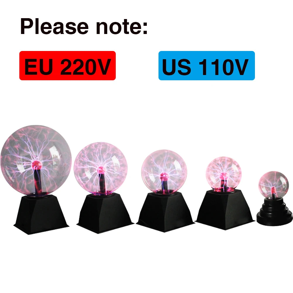 Novelty Glass Magic Plasma Ball Light 3 4 5 6 Inch Table Lights Sphere Nightlight Magic Plasma Night Lamp