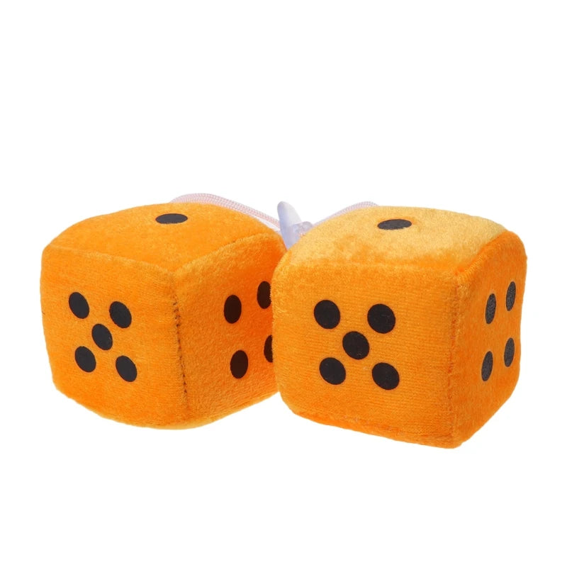 Multicolor Plush Dices Car Hanging Pendant New Year Dice Velvet Dice Model Decoration Rearview Mirrors Styling