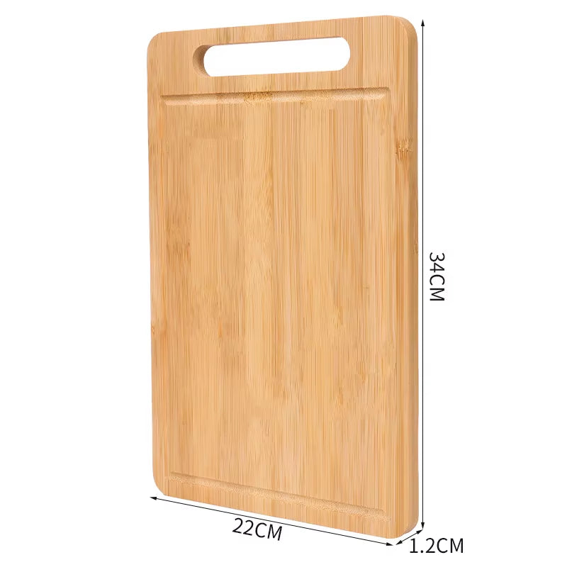 Double-Sided Bamboo Cutting Board - Natural Moso Bamboo Anti-Mold Kitchen Chopping Board