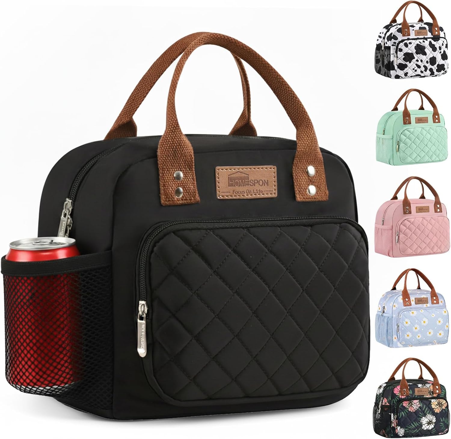 Insulated Lunch Bag for Women Men Work Adult Cool Bag Lunch Box Container Ladies Lunch Tote (Green)