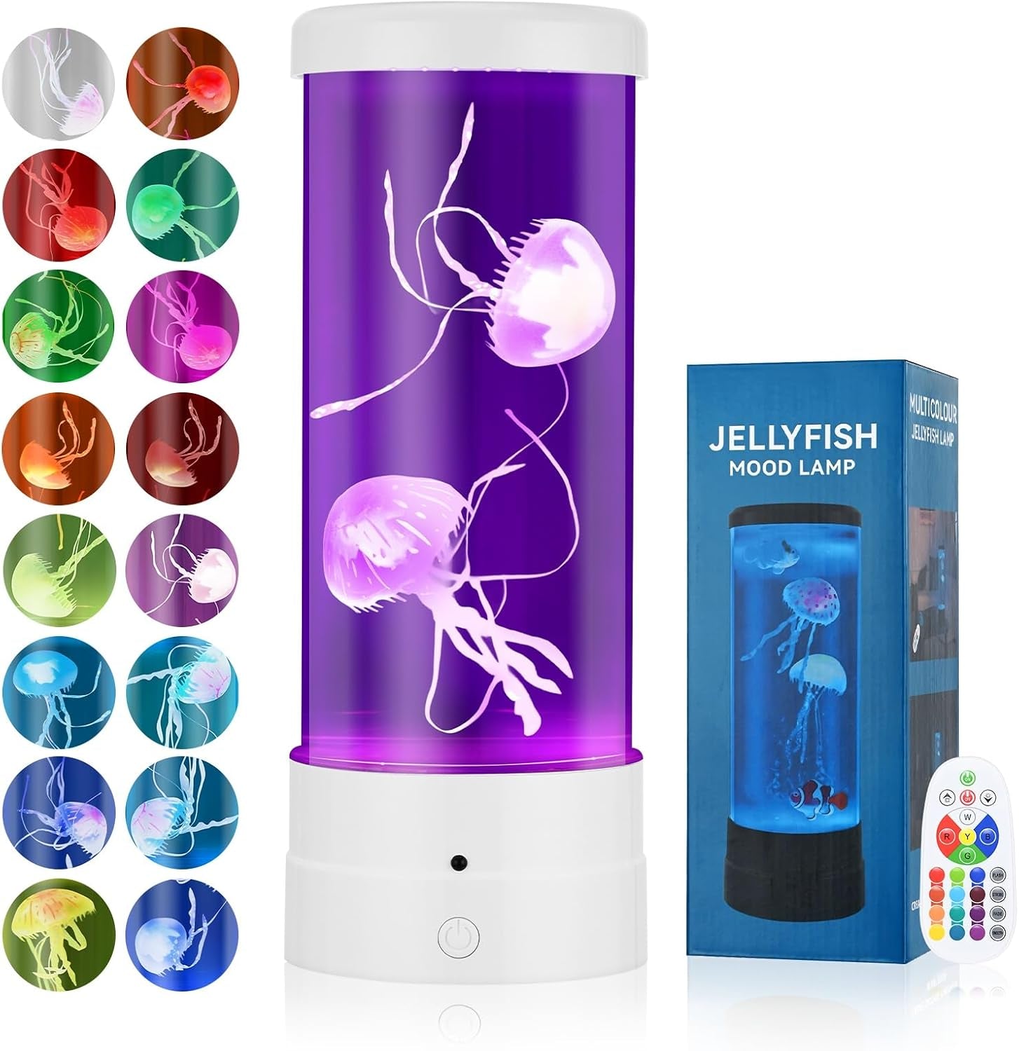 Jellyfish Lamp with 7 Colours, Electric Jellyfish Light Lamp with Auto Color Changing, Mood Table Lamp for Home, Office, Aquarium, Tank [Black]