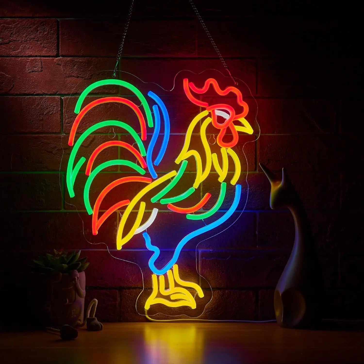 Rooster Neon Sign USB Powered LED Dimmable LED Neon Light for Bar Club Bedroom Hotel Pub Cafe Dorm Decor Personzalized Gift
