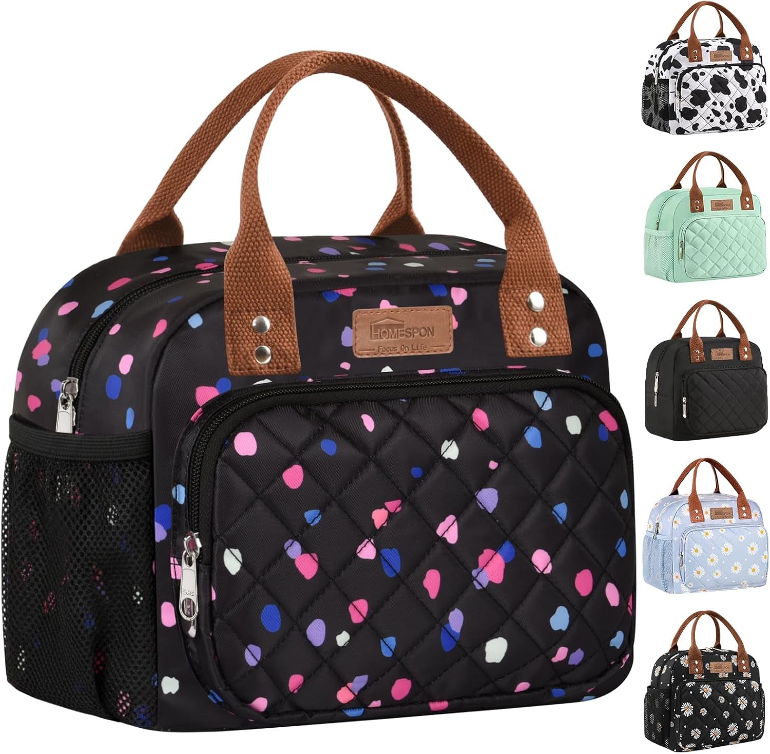 Insulated Lunch Bag for Women Men Work Adult Cool Bag Lunch Box Container Ladies Lunch Tote (Green)