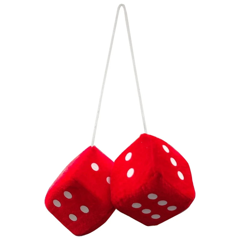 Multicolor Plush Dices Car Hanging Pendant New Year Dice Velvet Dice Model Decoration Rearview Mirrors Styling