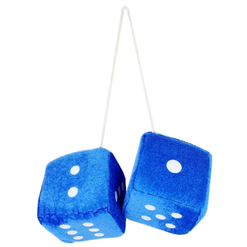 Multicolor Plush Dices Car Hanging Pendant New Year Dice Velvet Dice Model Decoration Rearview Mirrors Styling