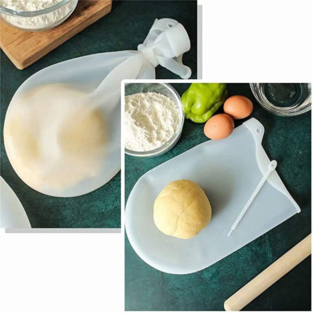 Silicone Kneading Bags, Reusable Food-Grade Silicone, for Bread, Pastry, Pizza & Tortilla, Flour-Mixing Preservation Bags 2 Pcs