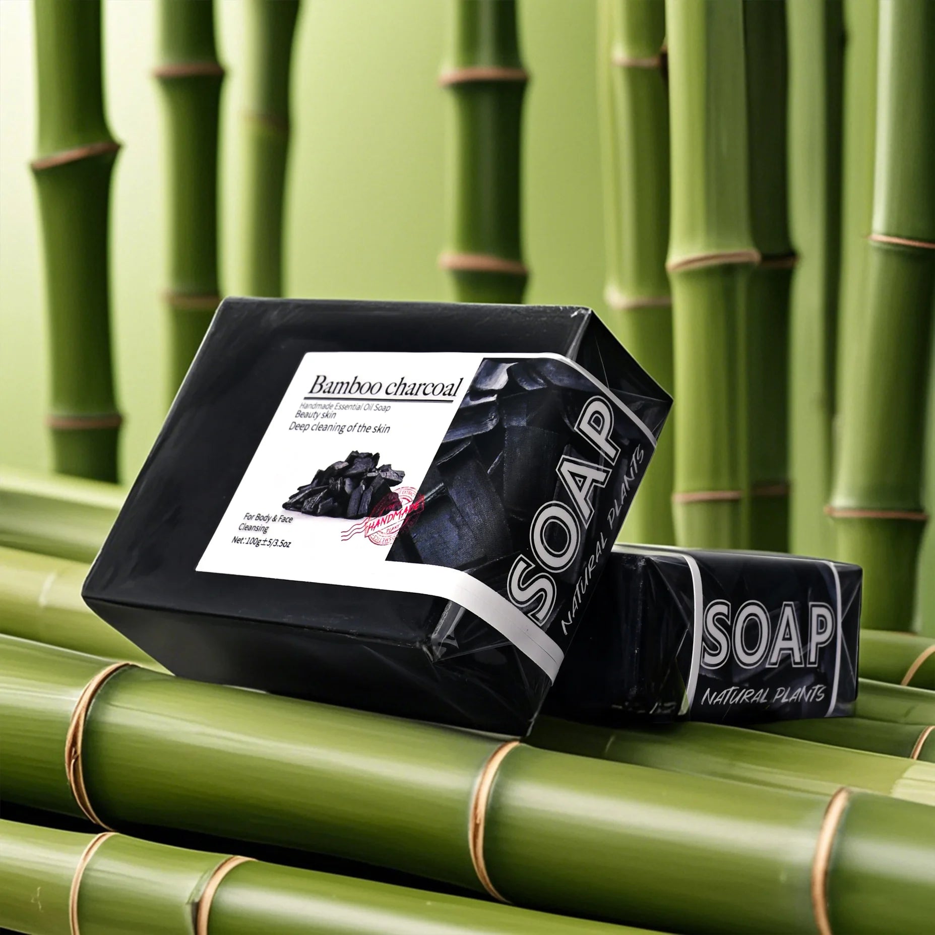 100G Bamboo Charcoal Soap Natural Organic Activated Charcoal