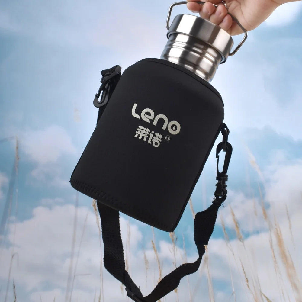 2L Drink Bottle Large Capacity Stainless Steel Single-Layer Metal Flask