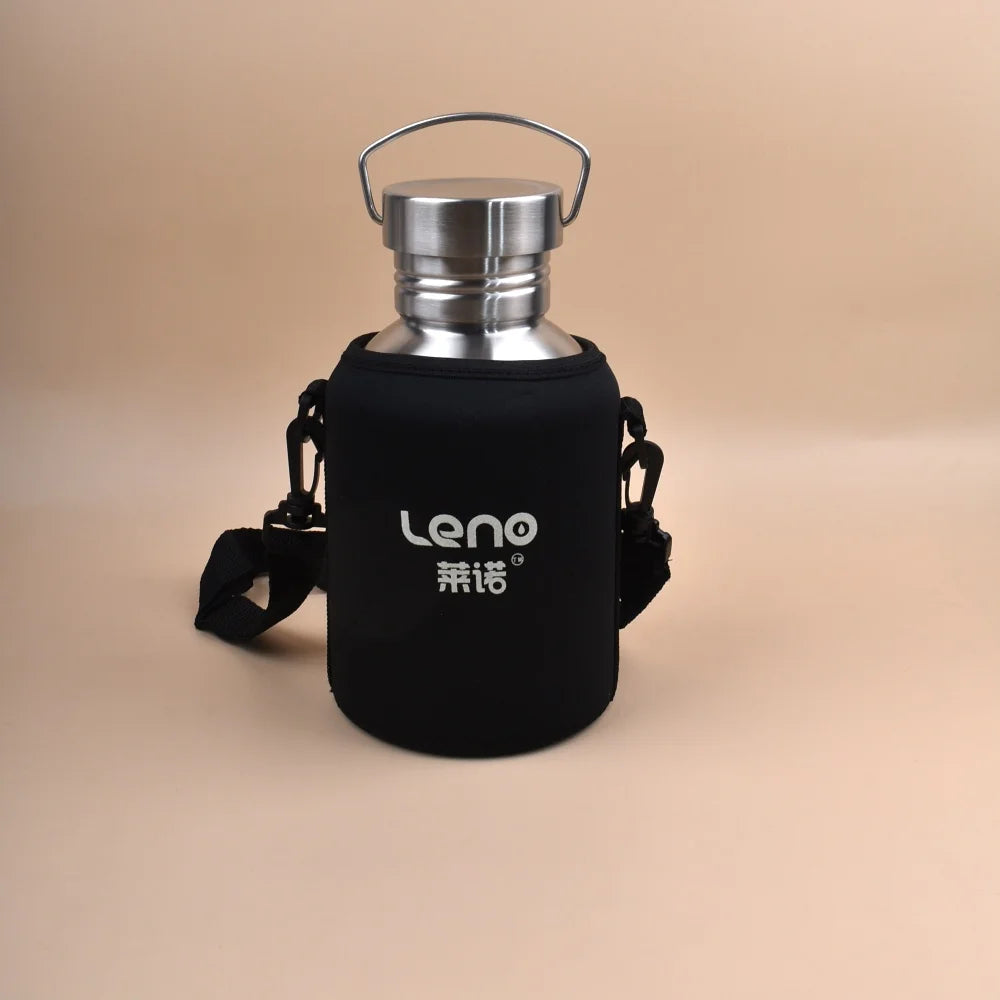 2L Drink Bottle Large Capacity Stainless Steel Single-Layer Metal Flask