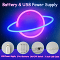 Planet Neon Signs,  Led Neon Light Sign Powered by Battery or USB (Blue&Pink)
