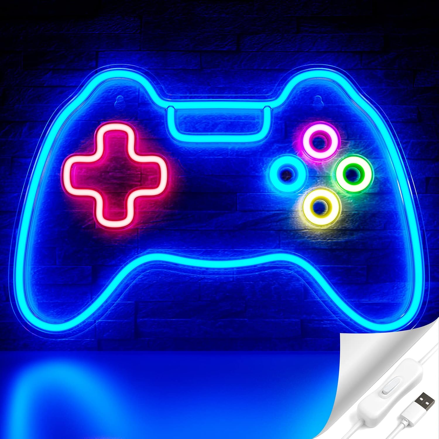 Planet Neon Signs,  Led Neon Light Sign Powered by Battery or USB (Blue&Pink)