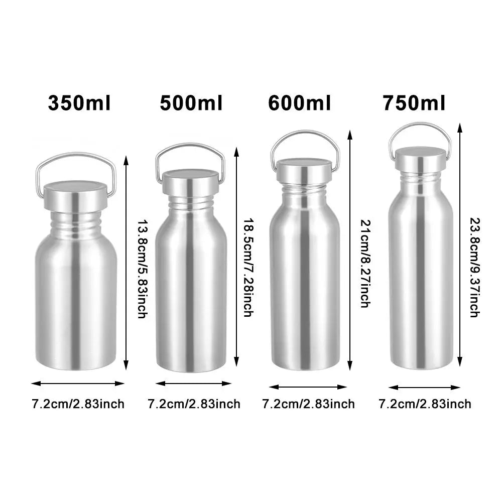 Stainless Steel Sports Fitness Bottle Bicycle Water Bottle Single Walled Insulated Metal Flask