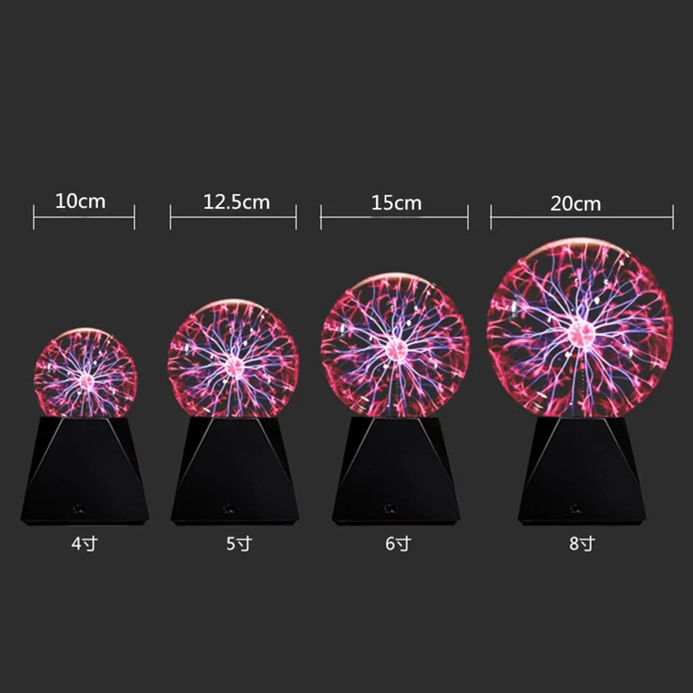 Novelty Glass Magic Plasma Ball Light 3 4 5 6 Inch Table Lights Sphere Nightlight Magic Plasma Night Lamp