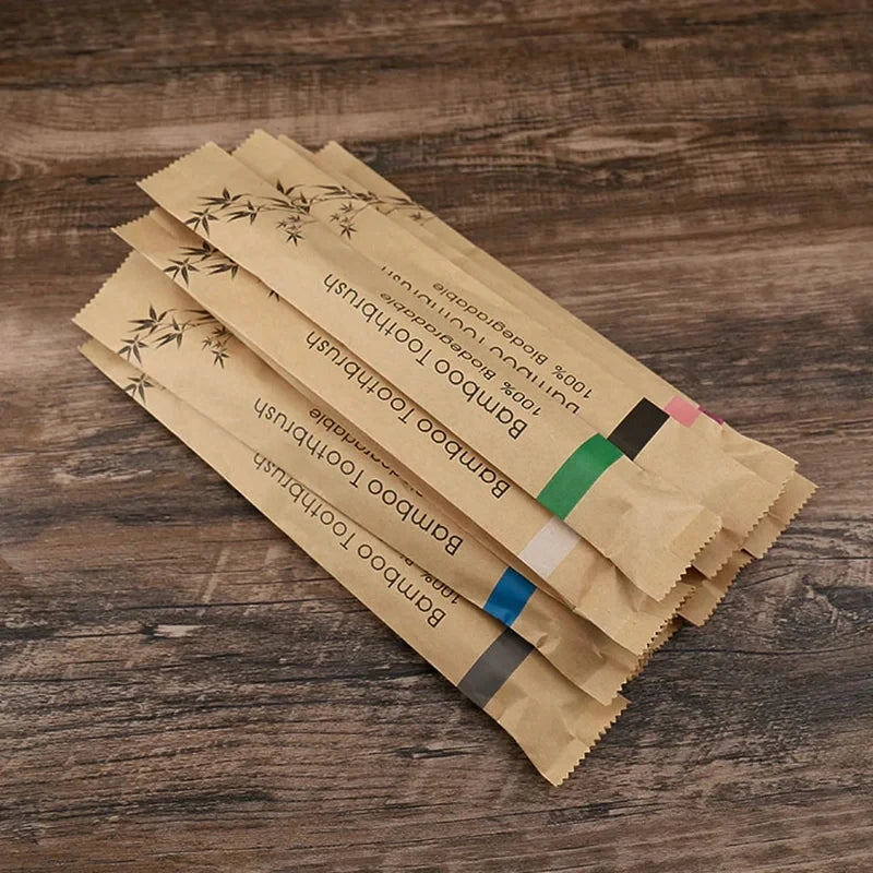 50Pcs Natural Bamboo Toothbrush Wood Toothbrushes Soft Bristles (nylon) Fiber Oral Care