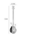 Silver Stainless Steel Guitar Shaped Tea Spoon Novelty Gift Party Dessert Music
