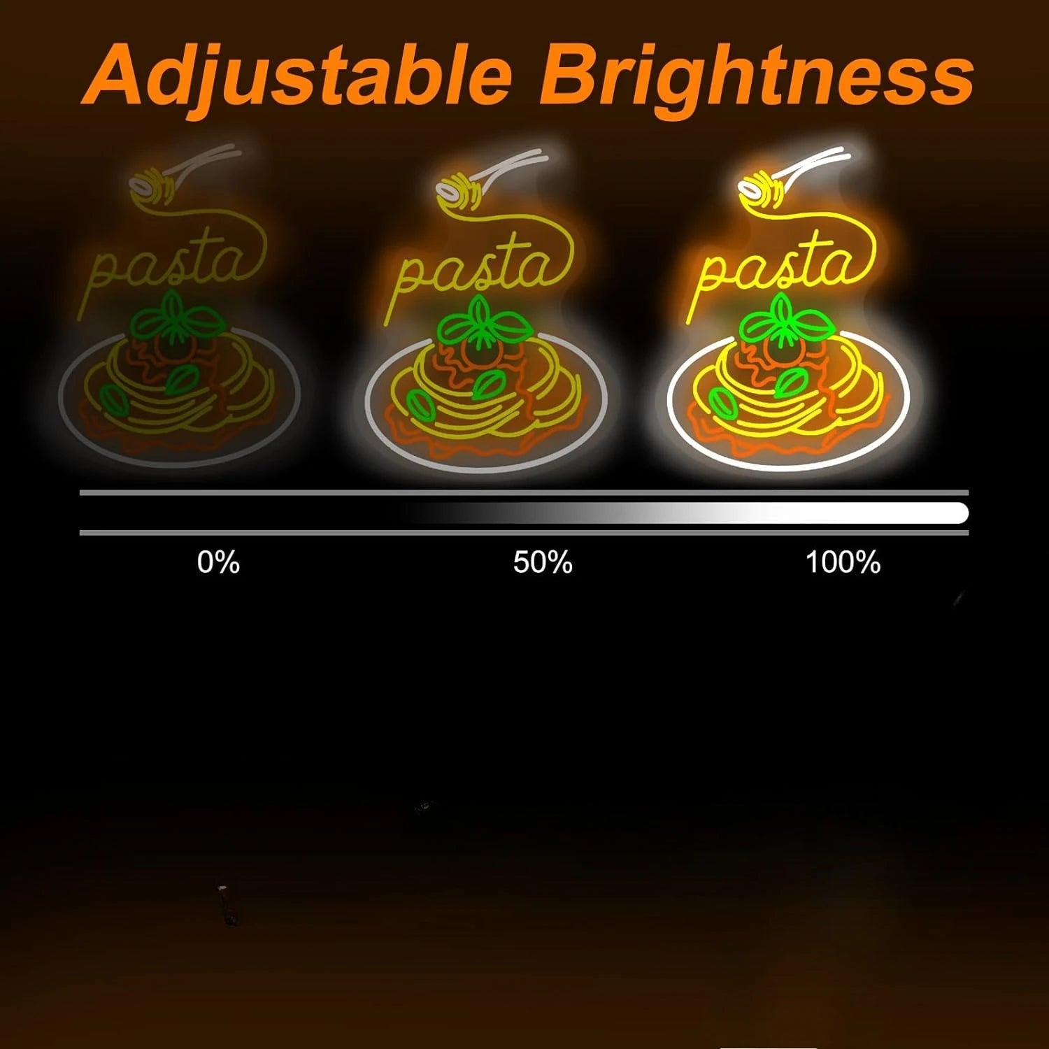 Pasta Neon Sign USB Dimmable LED Neon Light Sign Wall Art Decoration for Gameroom Bedroom Livingroom Bar Party Birthday Gifts